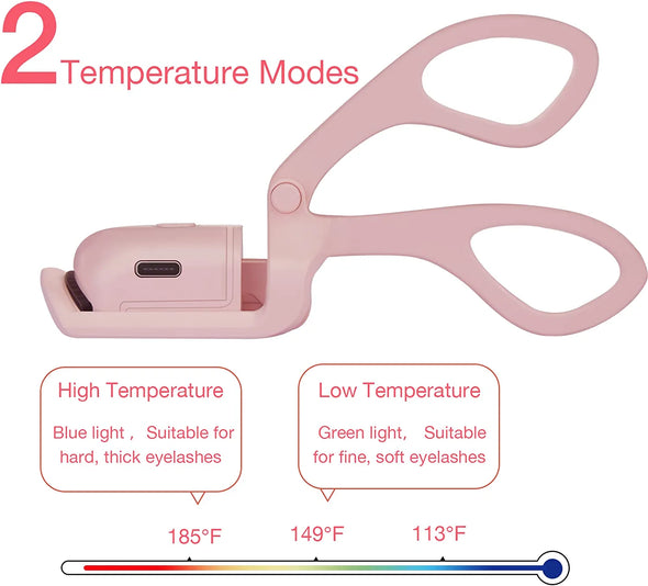 Electric Heated Eyelash Curler | Quick Natural 2 Heating Modes