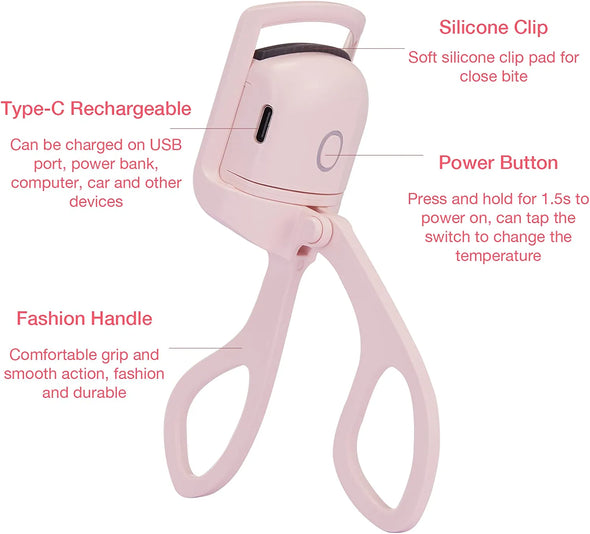 Electric Heated Eyelash Curler | Quick Natural 2 Heating Modes