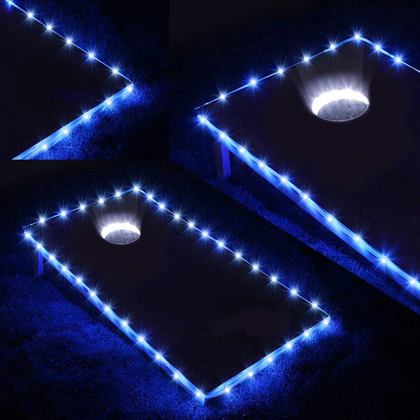 16 Colors Cornhole Board LED Lights - Corn Hole Edge and Ring Night Light - Raycoo