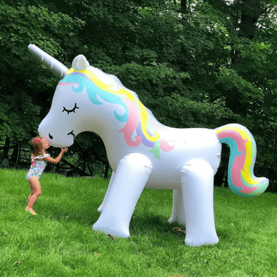 Inflatable Unicorn Sprinkler for Kids - Giant Yard Unicorn Water Sprinkler - Raycoo