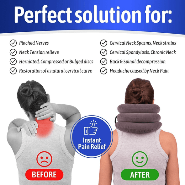 Neck Pain Stretcher - Neck Traction Device - Cervical Massage Pillow - Raycoo