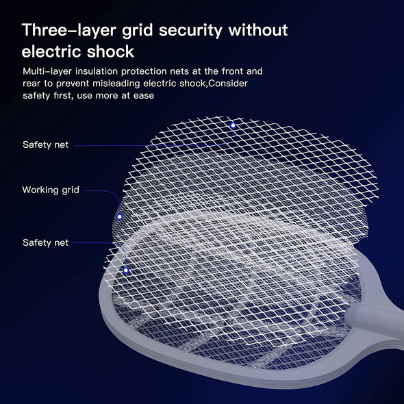 Electric Fly Swatter - Bug Zapper Racket with Light - Raycoo