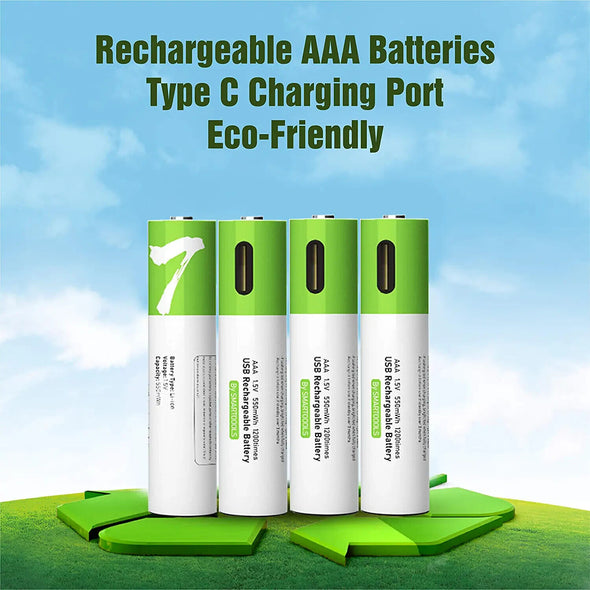 4 Pack Rechargeable AAA Lithium ion li-ion Batteries